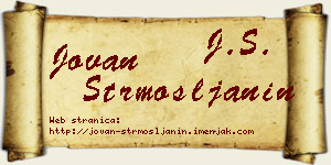Jovan Strmošljanin vizit kartica